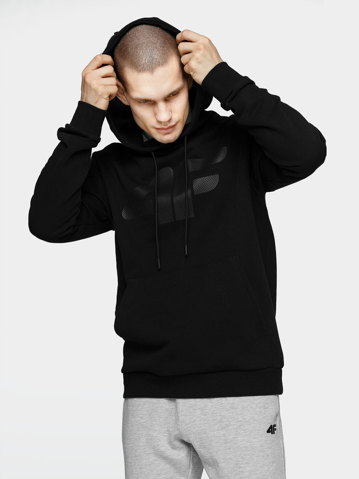 Levně 4F NOSH4-BLM002 DEEP BLACK Pánská mikina