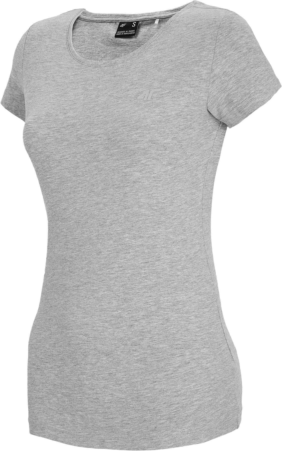 Levně 4F NOSH4-TSD001 COLD LIGHT GREY Dámské tričko