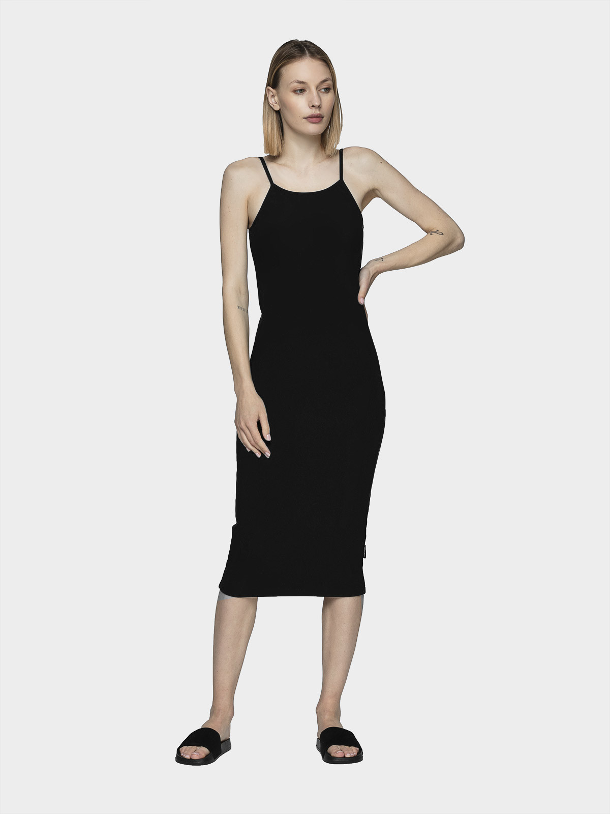 Levně Outhorn HOL21-SUDD601 DEEP BLACK Dámské šaty