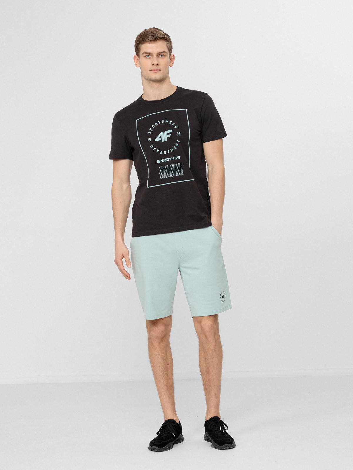 Levně 4F H4L22-TSM033 ANTHRACITE Pánské tričko