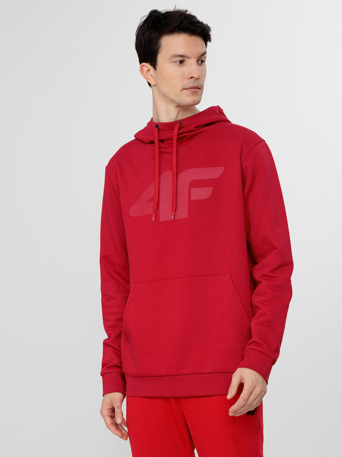 Levně 4F H4L22-BLM352 RED Pánská mikina