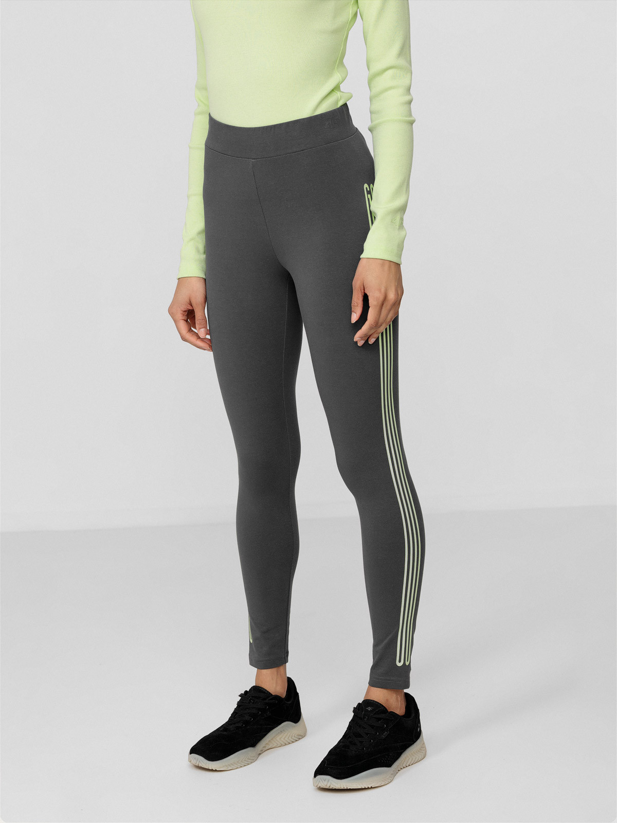 Levně 4F H4L22-LEG010 ANTHRACITE Dámské legíny