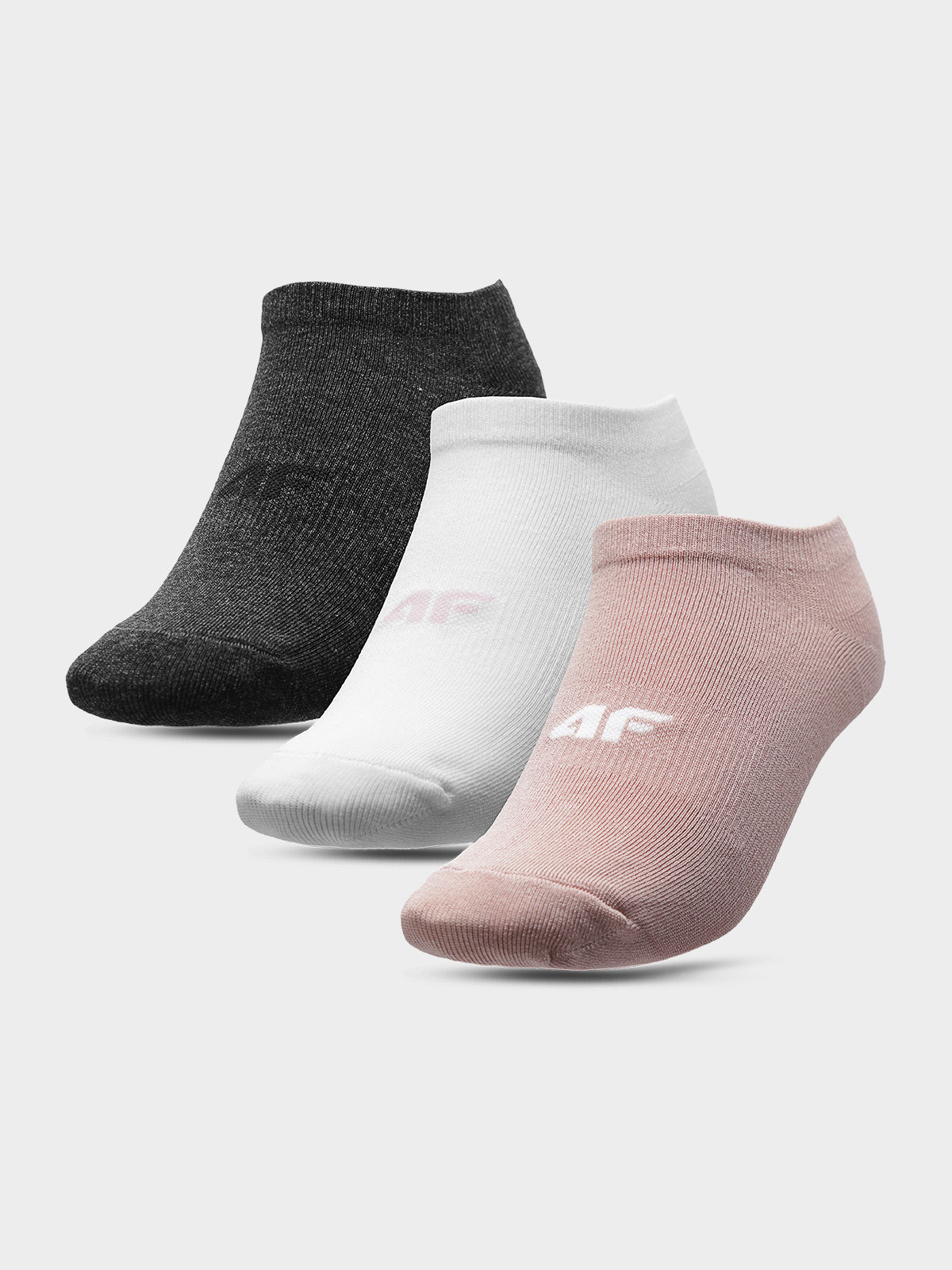 Levně 4F H4L22-SOD003 PINK+WHITE+MIDDLE GREY MELANGE Ponožky