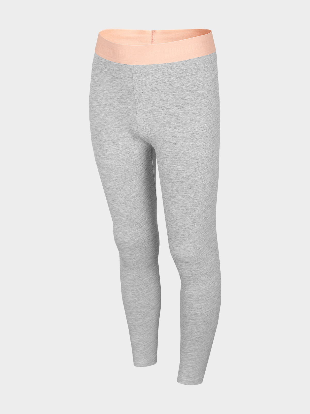 Levně 4F HJL22-JLEG004 COLD LIGHT GREY MELANGE Dětské legíny
