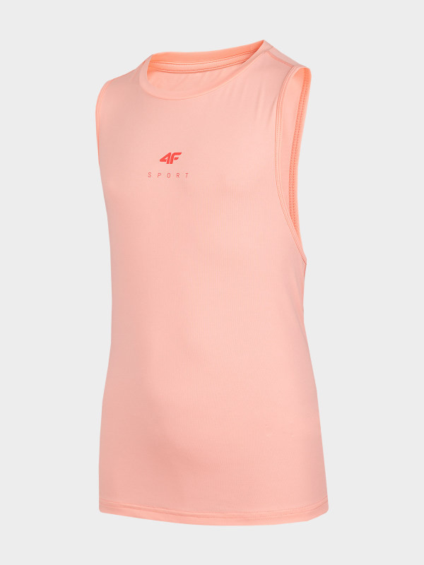 Levně 4F HJL22-JTSDF002 SALMON CORAL NEON Dětské tílko