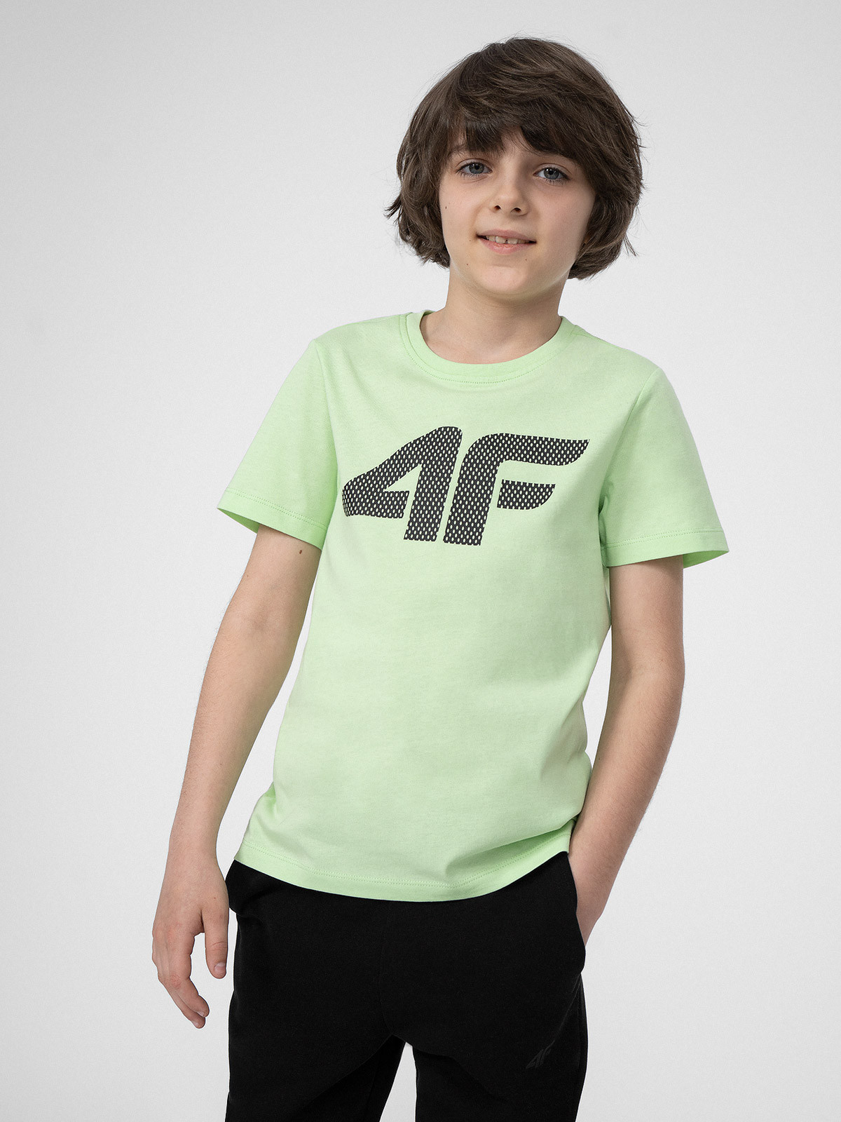 Levně 4F 4FJSS23TTSHM293 LIGHT GREEN Dětské tričko