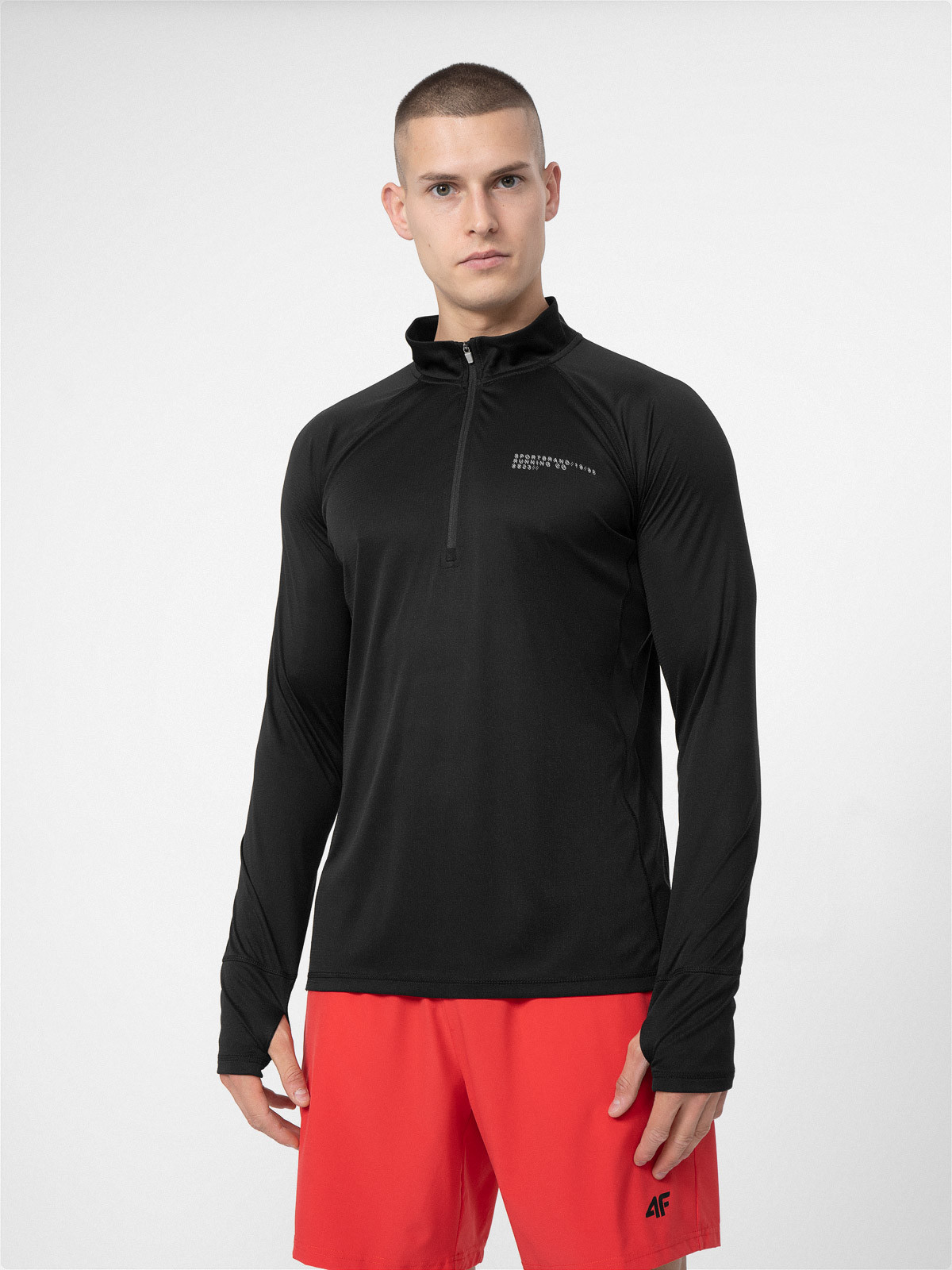 Levně 4F 4FSS23TFSWM075 DEEP BLACK Pánská mikina