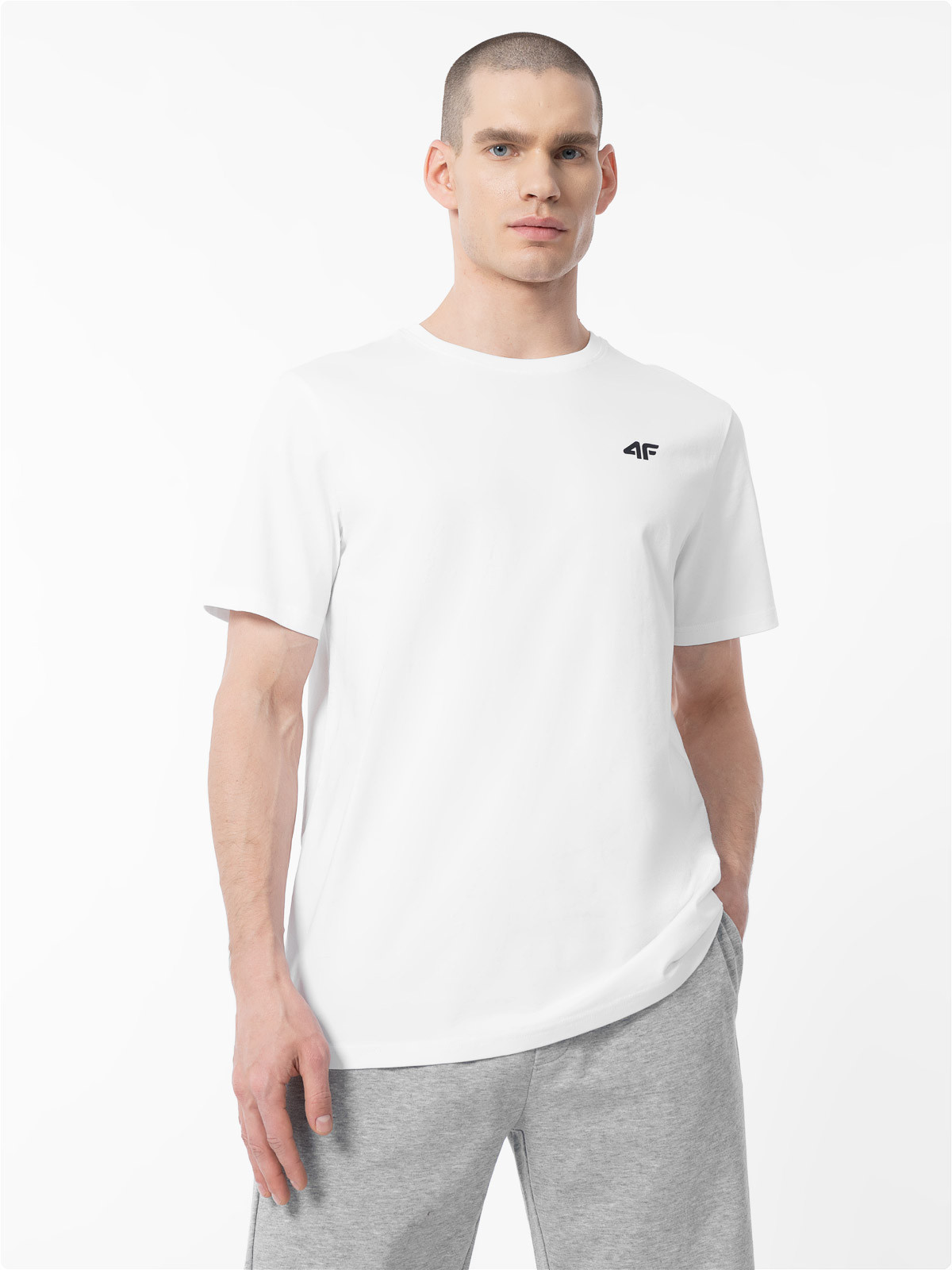 Levně 4F 4FAW23TTSHM0876 WHITE Pánské triko