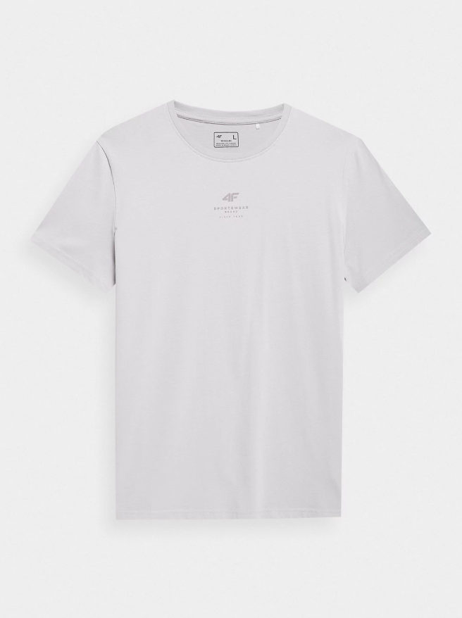 Levně 4F 4FSS23TTSHM363 GREY Pánské tričko